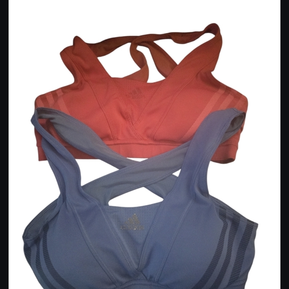 Women's Cross-Back Sports Bras - Coral and Lavender